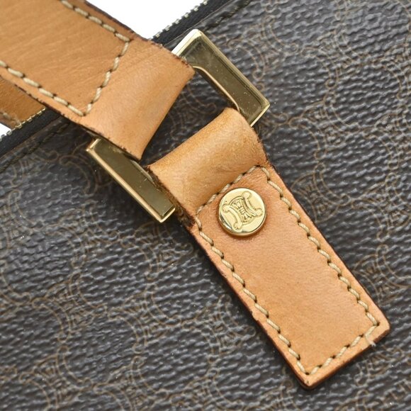 CELINE Logo Macadam Pattern Shoulder Tote Bag PVC Leather Brown GHW - Picture 12 of 16